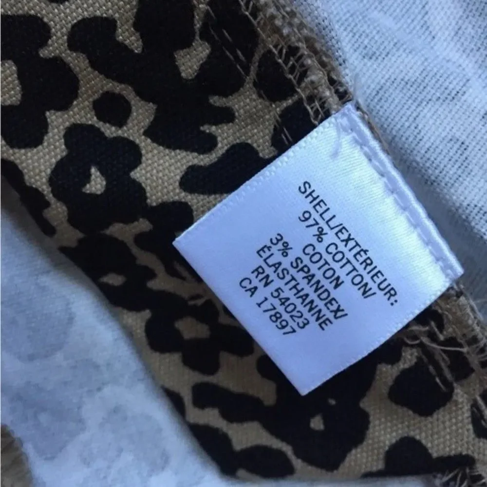 VTG Women’s Banana Republic Leopard Tan Stretch Black Print Ryan Fit Shorts